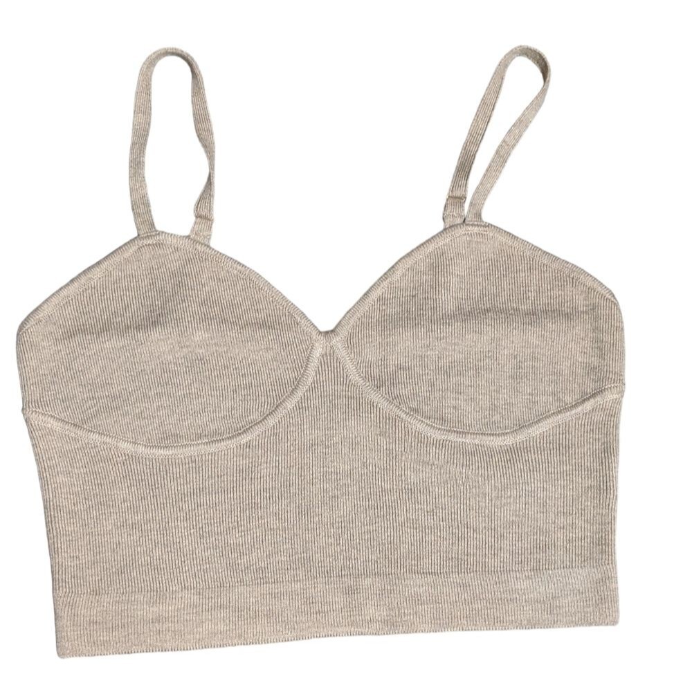 NWT The Drop Catalina bralette in Heather brown wool blend size Medium